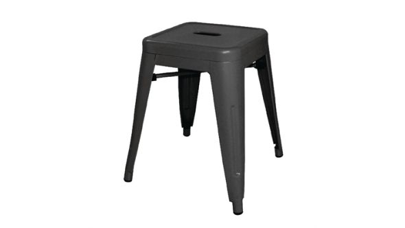 Bolero Bistro Steel Low Stool Black (4 Pack) DL880