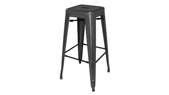Bolero Bistro Steel High Stool Black (4 Pack) DL881