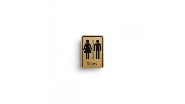 Ladies & Gents Toilets Symbol with Text Door Sign
