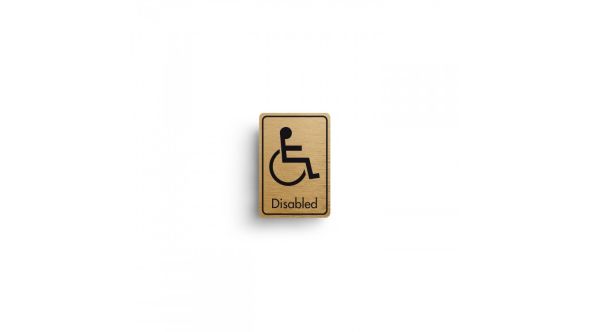 Disabled Toilet Door Symbol with Text