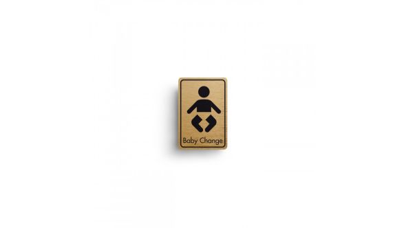 Baby Change Toilet Door Symbol with Text