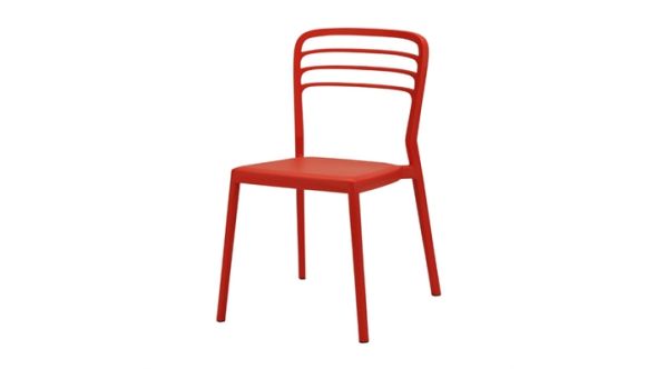 Everyday Newquay Ocean Plastic Outdoor Chair in Red (4 Pack) DM087