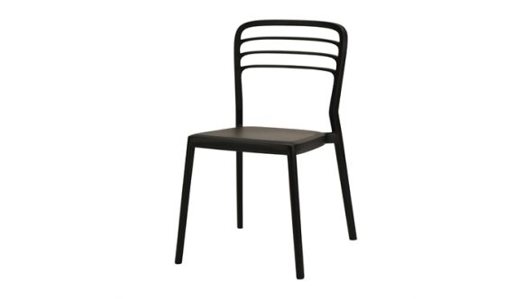 Everyday Newquay Ocean Plastic Outdoor Chair in Black (4 Pack) DM088