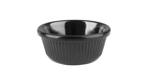 Olympia Kristallon Melamine Fluted Ramekins Black 57mm (12 Pack) S-3228B