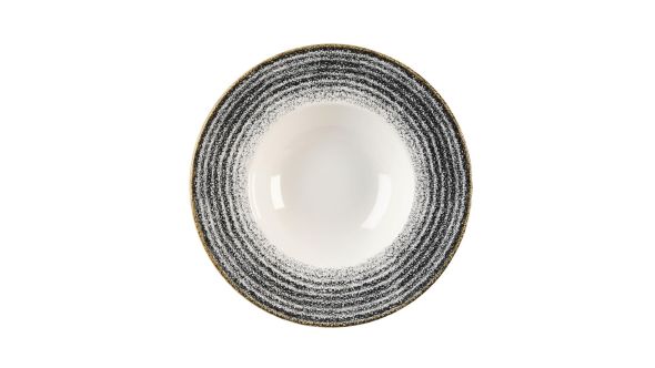 Churchill Studio Prints Homespun Charcoal Black Wide Rim Bowls 280mm (12 Pack) SPCBVWBL1