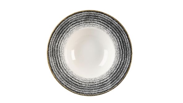 Churchill Studio Prints Homespun Charcoal Black Wide Rim Bowls 240mm (12 Pack) SPCBVWBM1