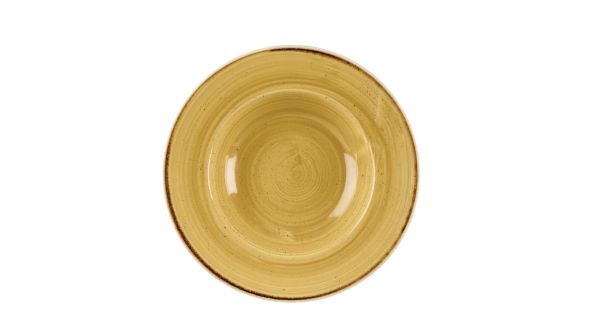 Churchill Stonecast Round Wide Rim Bowls Mustard Seed Yellow 240mm (12 Pack) SMSSVWBM1