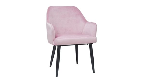 Bolero Lia Velvet Effect Chairs Dusty Pink (2 Pack) DP198