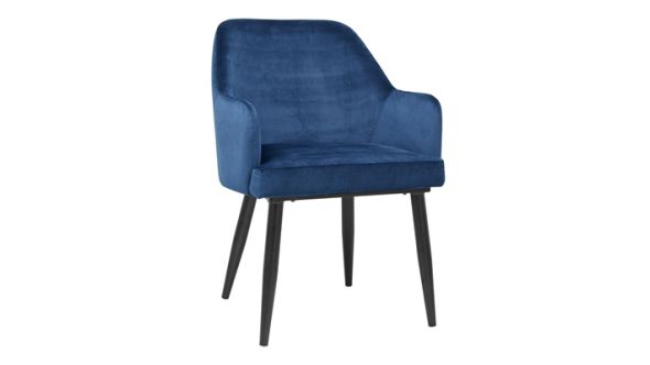 Bolero Lia Velvet Effect Chairs Dark Navy (2 Pack) DP199