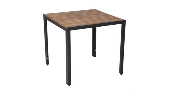 Bolero Bolero Square Steel and Acacia Table 800mm DS152
