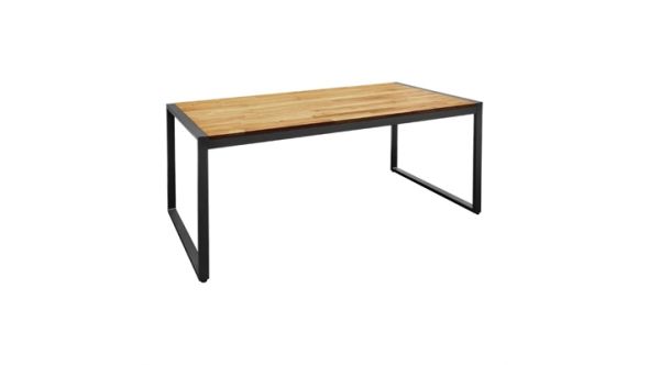 Bolero Bolero Acacia Wood and Steel Rectangular Industrial Table 1800mm DS157