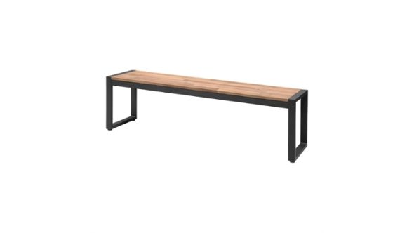 Bolero Bolero Acacia Wood and Steel Industrial Benches 1600mm (2 Pack) DS158