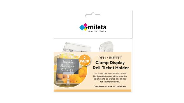 Clamp Display Deli Ticket Holder - Pack 2