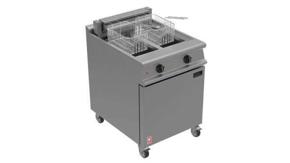Falcon Dominator Twin Tank Free Standing Electric Fryer on Castors E3865