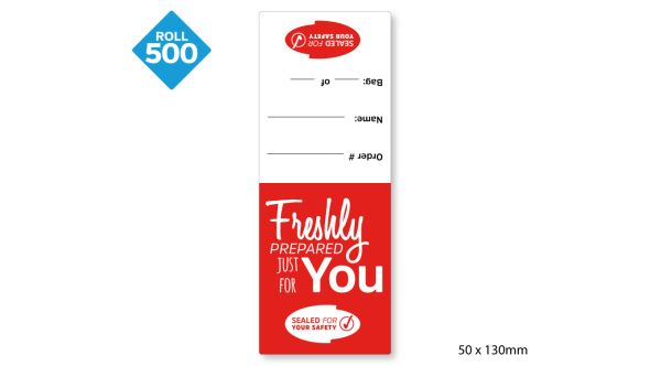 Takeaway Food Safe Delivery Labels - 50 x 130mm
