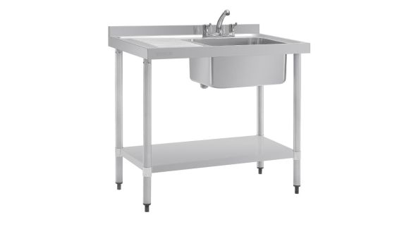 Vogue Stainless Steel Sink Left Hand Drainer 1000x600mm - DY821