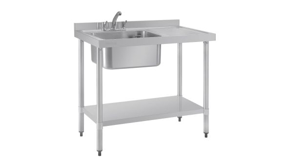 Vogue Stainless Steel Sink Right Hand Drainer 1000x600mm - DY820