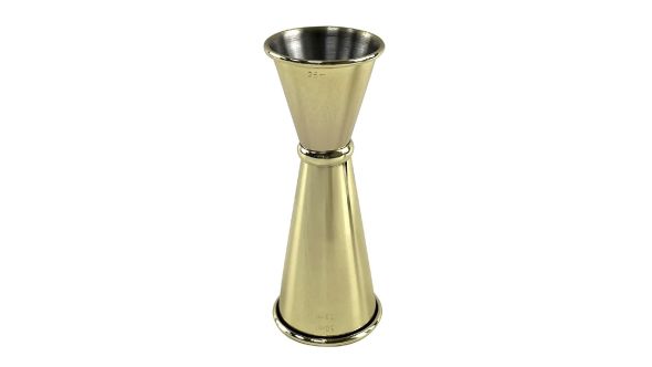 Beaumont Gold Plated Banded Jigger 25ml/35ml/50ml 3881