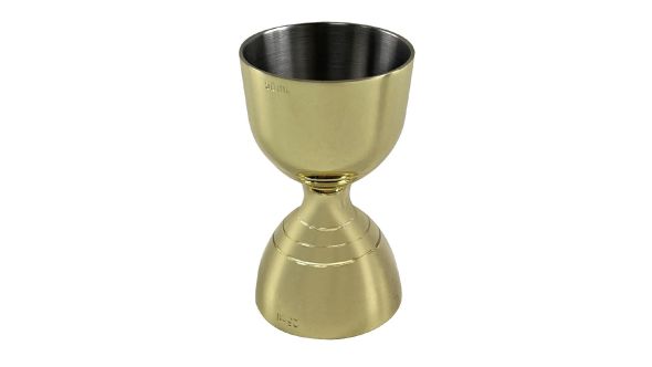 Beaumont Gold Plated Bell Jigger 25ml/50ml 3884