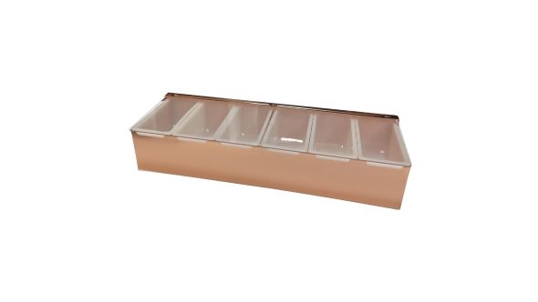 Beaumont 6 Part Stainless Steel Condiment Holder Copper Plated 3888
