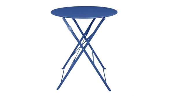 Bolero Bolero Perth Dark Navy Pavement Style Steel Table Round 600mm DZ875
