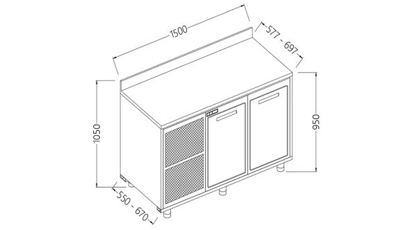 Diamond NLS15X Neutral Rear Cabinet, With Backsplash