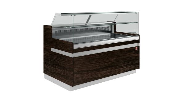 Diamond VB10XD3/R2 Flat Glass Dark Wood Refrigerated Serveover Counter, 1738mm