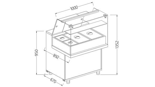 Diamond MA10X Heated Display Counter without Understorage, 0.45kW