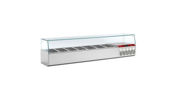 Diamond SX160G/PP9 Stainless Steel Topping Unit with Right Glass, 6 x 1/4 GN
