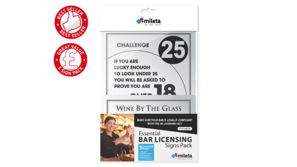Essential Modern Bar Licensing Sign Pack - Silver