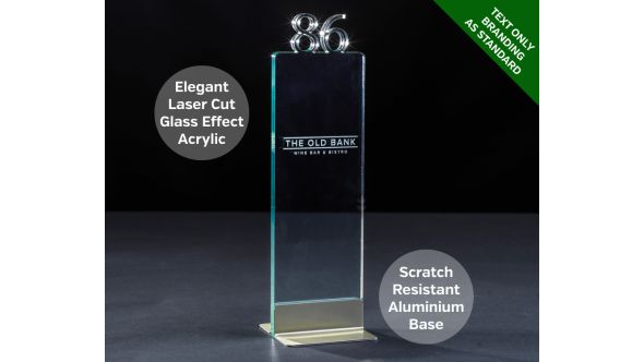 Emerald Glass Laser Etched Table Numbers - ER001