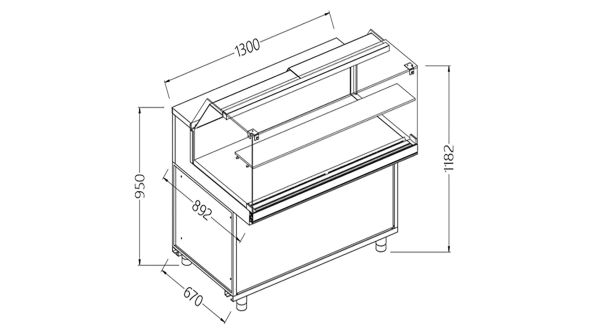 Diamond NB13X Neutral Snack Display Counters_Low Glass