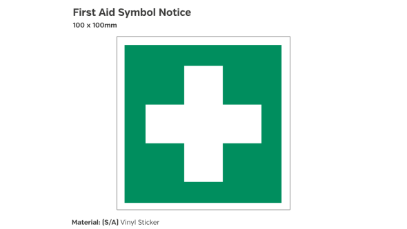 First Aid Symbol Notice - 100 x 100mm