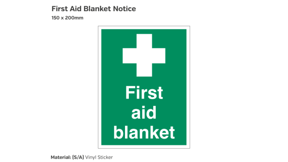 First Aid Blanket Notice - 150 x 200mm