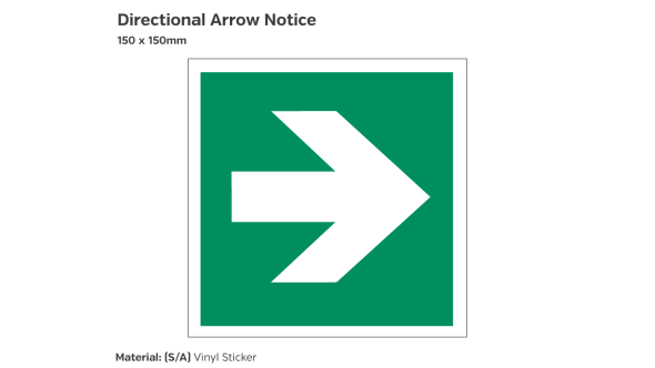 Arrow Symbol Notice - 150 x 150mm Vinyl Sticker