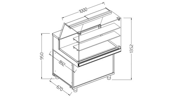 Diamond NA10X Neutral Snack Display Counters_High Glass