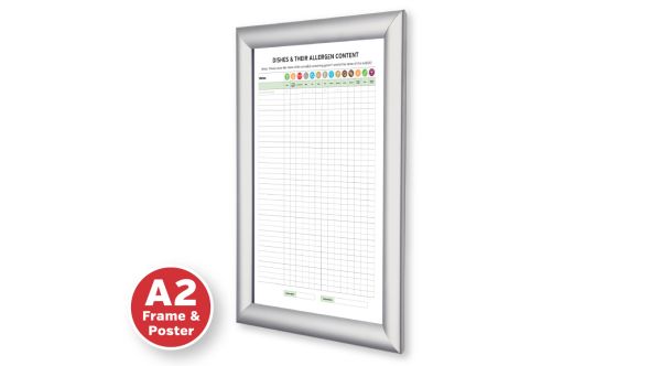 Chef Dishes - Allergy Awareness Staff Guidance A2 Framed Poster - Complete with 3 Posters
