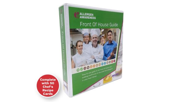 Chef Dishes - Staff & Server Allergy Card Guide - A5 Ring Binder with 50 Cards (Double sided to fill in 100 dishes)