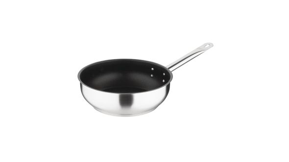 Vogue Stainless Steel Non-Stick Teflon Platinum Plus Sauté Pan 24cm