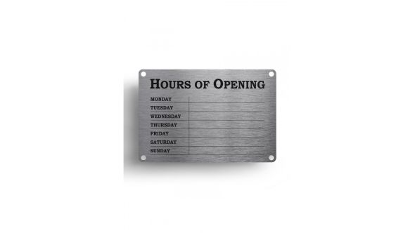 Silver Open &amp; Closed Business Hours Notice - FD145