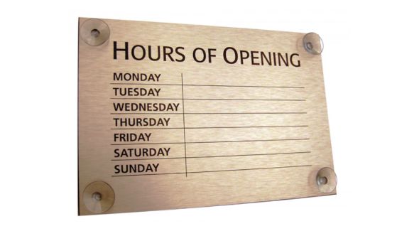 Gold Open &amp; Closed Business Hours Notice - FD146