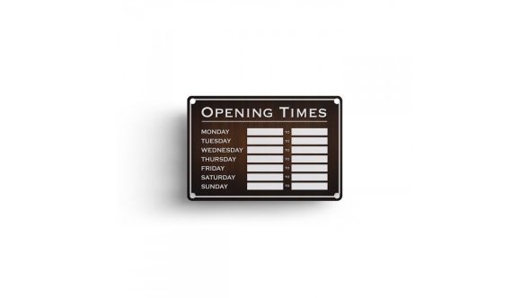 Wood Effect Open &amp; Closed Business Hours Notice - FD163