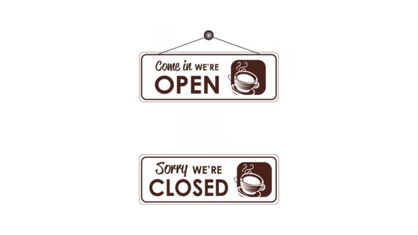 Cafe Open &amp; Closed Notice - FD166