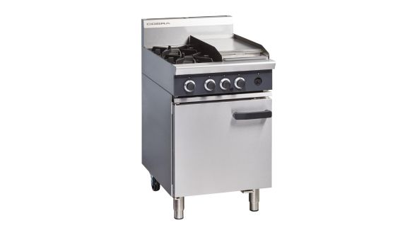 Blue Seal Cobra Natural Gas Range 2 Burner Static Oven with Griddle CR6CN