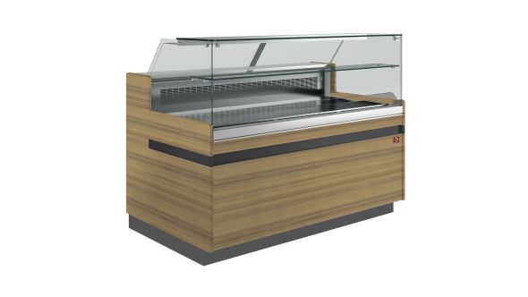 Diamond VB10XE2/R2 Flat Glass Medium Wood Refrigerated Serveover Counter, 2538mm
