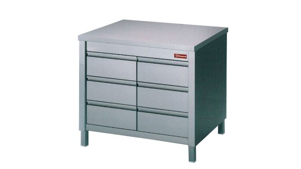 Diamond TACS107/B Table On Cupboard With 6 Drawers Gn1/1