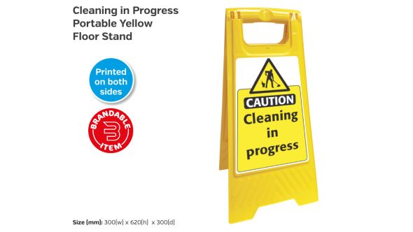Cleaning in Progress - Portable Yellow Floor Stand