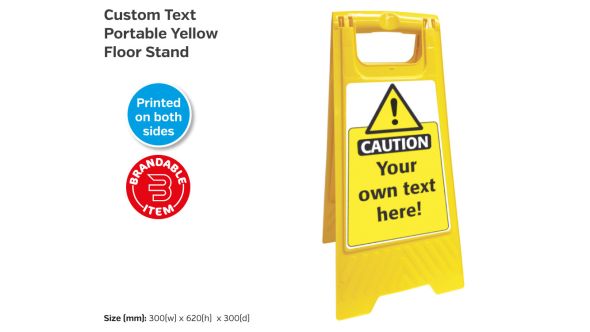 Custom Text Safety Floor Stand
