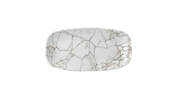 Churchill Studio Prints Kintsugi Chefs Oblong Plates Agate Grey 298x153mm (12 Pack) KTAGXO111