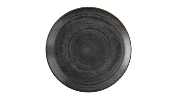 Churchill Stonecast Raw Evolve Coupe Plates Black 260mm (12 Pack) SRBLEV101